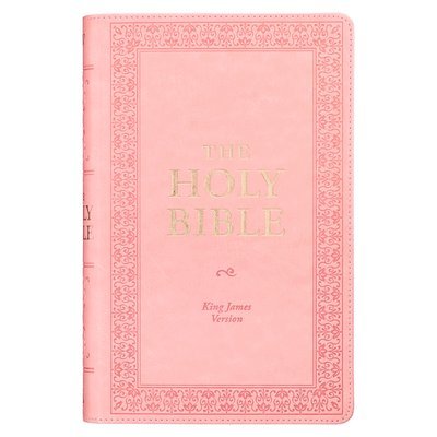 KJV Holy Bible, Giant Print Standard Size Faux Leather Red Letter Edition - Ribbon Marker, King James Version, Pink 1
