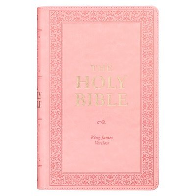KJV Holy Bible, Giant Print Standard Size Faux Leather Red Letter Edition - Ribbon Marker, King James Version, Pink, Inbunden