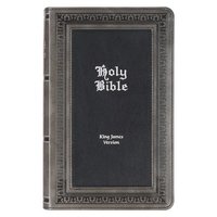 bokomslag KJV Holy Bible, Giant Print Standard Size Faux Leather Red Letter Edition - Thumb Index & Ribbon Marker, King James Version, Gray/Black