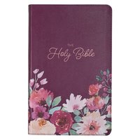 bokomslag KJV Holy Bible, Giant Print Standard Size Faux Leather Red Letter Edition - Thumb Index & Ribbon Marker, King James Version, Printed Purple Floral