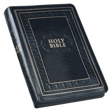 bokomslag KJV Holy Bible, Giant Print Full-Size Faux Leather W/Thumb Index & Ribbon Marker, Red Letter Edition, King James Version, Black, Zipper Closure