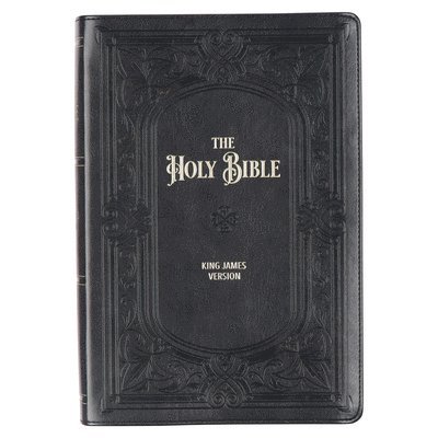 KJV Holy Bible, Giant Print Full-Size Faux Leather Red Letter Edition - Thumb Index & Ribbon Marker, King James Version, Midnight Blue 1