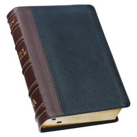 bokomslag KJV Study Bible, Large Print Premium Full Grain Leather - Thumb Index, King James Version Holy Bible, Black/Burgundy