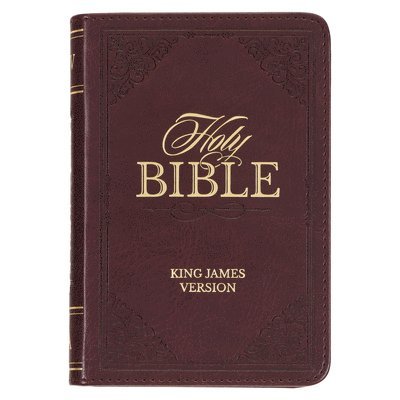 KJV Holy Bible, Mini Pocket Size, Faux Leather Red Letter Edition - Ribbon Marker, King James Version, Burgundy, Inbunden