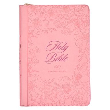 bokomslag KJV Holy Bible, Thinline Large Print Faux Leather Red Letter Edition - Thumb Index & Ribbon Marker, King James Version, Pink, Zipper Closure