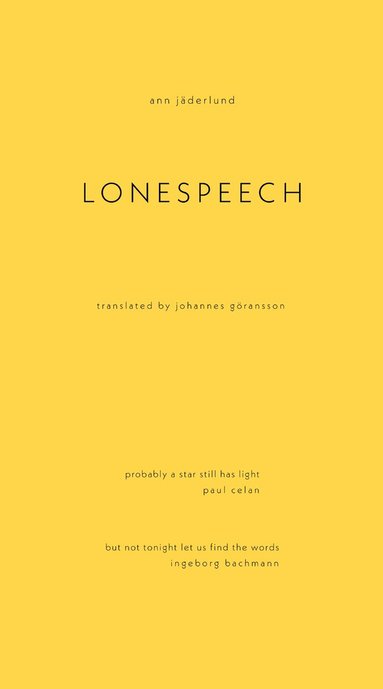 Ann Jäderlund - Lonespeech, Häftad