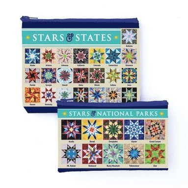 bokomslag Carol Doak's Fabulous Stars & States Eco Pouch Set: Two Reusable Zipper Pouches from Recycled Materials for Crafts, Makeup, Travel & More