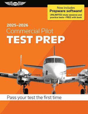 ASA Test Prep Board, Asa Test Prep Board - Commercial Pilot Test Prep 2025-2026: Paperback Plus Software--Pass Your FAA Exam, Häftad