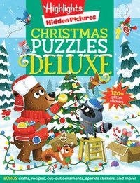 bokomslag Christmas Puzzles Deluxe: Holiday-Themed Activity Book with Christmas Puzzles and Creative Crafts, Christm as Gift for Kids Ages 4-8