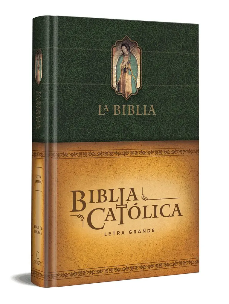 Biblia de América - La Biblia Católica: Tamaño grande, Edición letra grande. Tapa dura, verde, con Virgen, Inbunden. Tillgänglighet: Lägg i varukorg