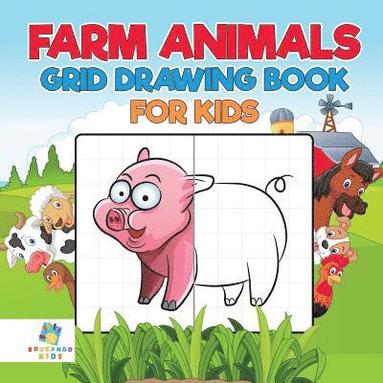 bokomslag Farm Animals Grid Drawing Book for Kids