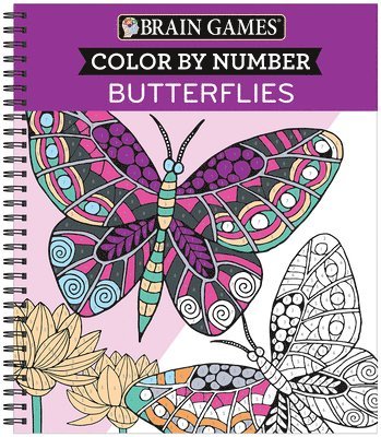 Publications International Ltd, New Seasons - Brain Games - Color by Number: Butterflies - Stress-Free Adult Coloring Book with Tear-Out Pages Relaxing Activity for Paint by Number Lovers Gift for, Häftad