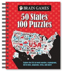 bokomslag Brain Games - 50 States 100 Puzzles: Explore the USA in Word Searches, Cryptograms, Dot-To-Dots, Anagrams, Trivia, and More!