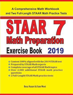 bokomslag STAAR 7 Math Preparation Exercise Book: A Comprehensive Math Workbook and Two Full-Length STAAR 7 Math Practice Tests