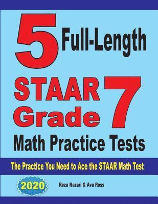 bokomslag 5 Full-Length STAAR Grade 7 Math Practice Tests