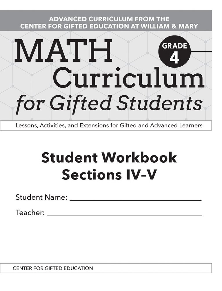 Math Curriculum for Gifted Students