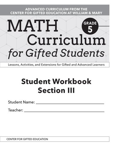Clg Of William And Mary/Ctr Gift Ed, Margaret McKowen Patti Jess - Math Curriculum for Gifted Students, Häftad
