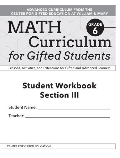Clg Of William And Mary/Ctr Gift Ed, James M. Moroney - Math Curriculum for Gifted Students, Häftad