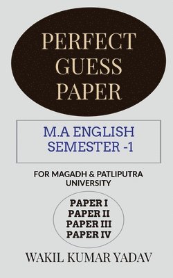 Perfect Guess Paper M.a English Semester -1 1