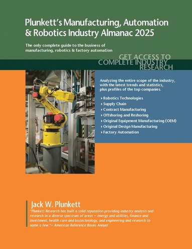 bokomslag Plunkett's Manufacturing, Automation & Robotics Industry Almanac 2025