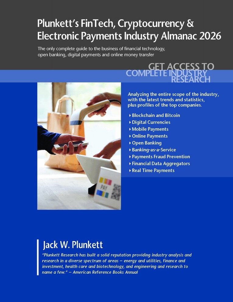 Ltd. Plunkett Research - Plunkett's Fintech, Cryptocurrency & Electronic Payments Industry Almanac 2026, Häftad