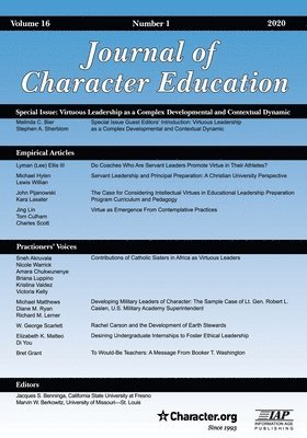 bokomslag Journal of Character Education Volume 16 Number 1 2020