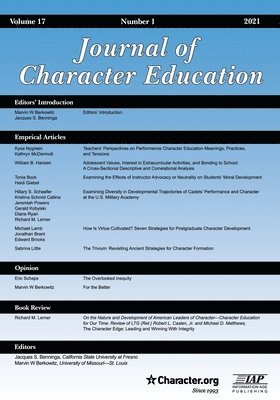 Journal of Character Education Volume 17 Number 1 2021 1