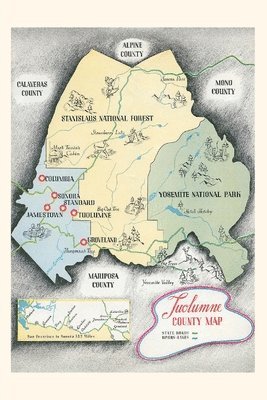 Vintage Journal Visitors Map of Tuolumne County 1
