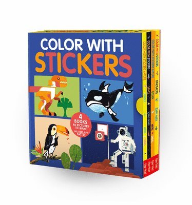 Color with Stickers 4-Book Boxed Set: Dinosaurs; Space; Jungle; Ocean 1
