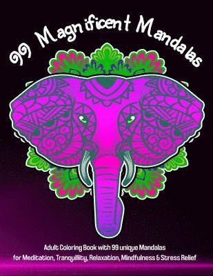 bokomslag 99 Magnificent Mandalas: A Coloring Book for Adults for Stress Relief, Relaxation, Meditation, Tranquillity, Happiness and Mindful Moments of Creativi