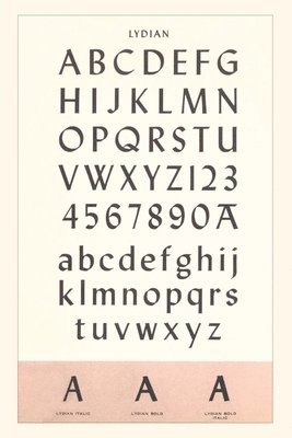 bokomslag Vintage Journal Font Sample Chart, Lydian