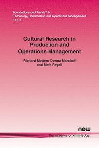 bokomslag Cultural Research in the Production and Operations Management Field