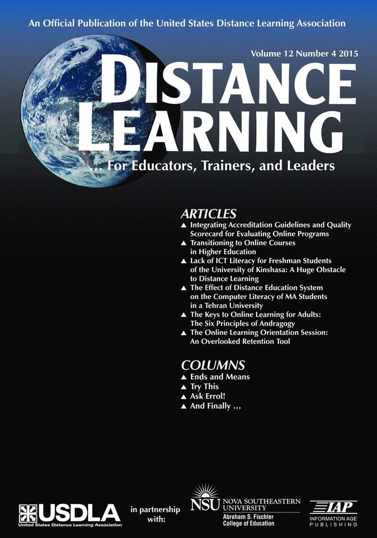 Michael Simonson, Charles Schlosser, John G Flores, Michael (Nova Southeastern University) Simonson, John G. Flores - Distance Learning Magazine Vol 12 Issue 4, Häftad