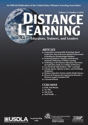 Distance Learning, Volume 13, Issue 4 1