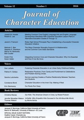 bokomslag Journal of Character Education, Volume 12 Issue 1