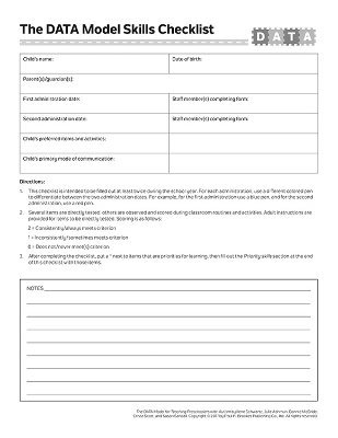The DATA Model Skills Checklist 1