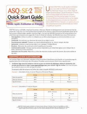 bokomslag Ages & Stages Questionnaires¿: Social-Emotional (ASQ¿:SE-2): Quick Start Guide (French)