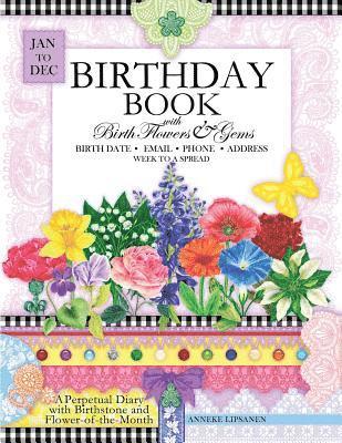 Birthday Book with Birth Flowers and Gems 1