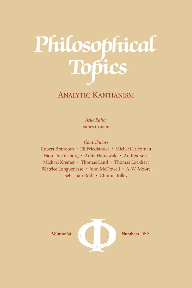 James Conant - Philosophical Topics 34.1 and 34.2, Häftad