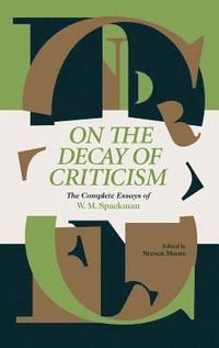 bokomslag On The Decay Of Criticism