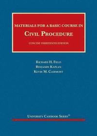 bokomslag Materials for a Basic Course in Civil Procedure, Concise