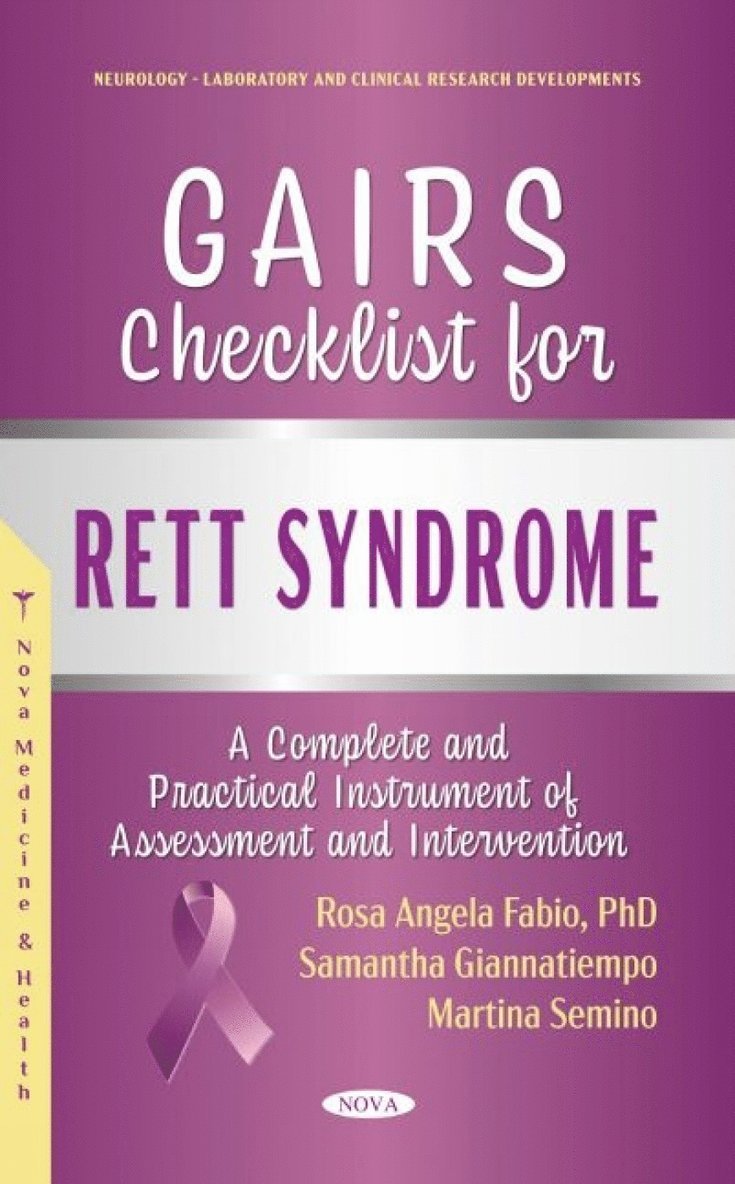 Rosa Angela Fabio - GAIRS Checklist For Rett Syndrome, Inbunden