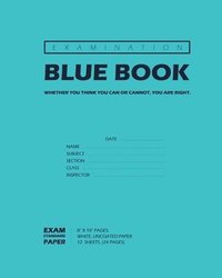bokomslag Examination Blue Book, Wide Ruled, 12 Sheets (24 Pages), Blank Lined, Write-in Booklet (Royal Blue)