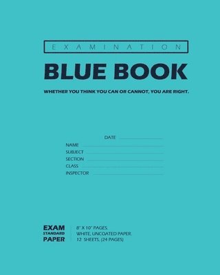 bokomslag Examination Blue Book, Wide Ruled, 12 Sheets (24 Pages), Blank Lined, Write-in Booklet (Royal Blue)