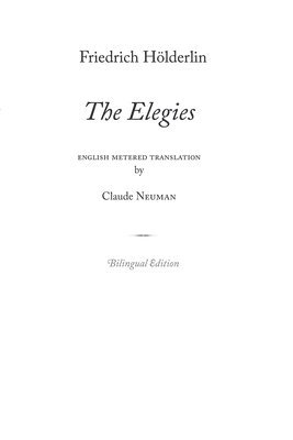 Friedrich Hölderlin - Elegies, Häftad
