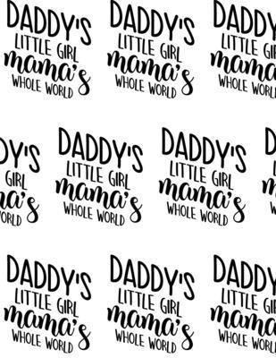 Sheba Blake - Daddy's Little Girl, Mama's Whole World Composition Notebook - Large Ruled Notebook - 8.5x11 Lined Notebook (Softcover Journal / Notebook / Diary), Häftad