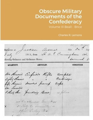 Obscure Military Documents of the Confederacy 1