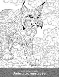 bokomslag Livre de coloriage pour adultes Animaux menaces 1