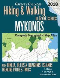 bokomslag Mykonos Greece Cyclades Complete Topographic Map Atlas Hiking & Walking in Greek Islands Rineia, Delos & Dragonisi Islands Trekking Paths & Trails 1