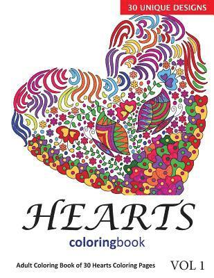 bokomslag Hearts Coloring Book: 30 Coloring Pages of Heart Designs in Coloring Book for Adults (Vol 1)